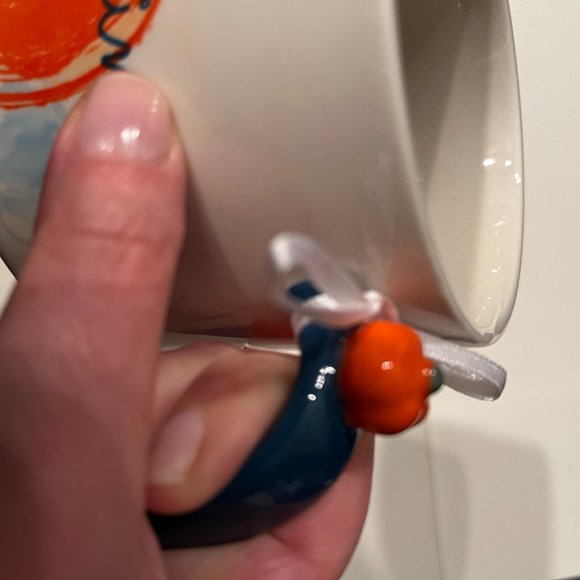 Pumpkin Mug‎ by Lang Designs with Hand Painted Detail and Handle Accent (new) - Picture 7 of 11